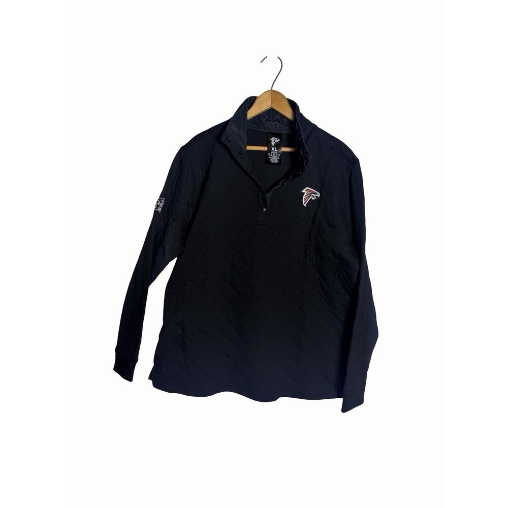 Atlanta Falcons Womens Size XL Black Quilted Quarter Snap Pullover 24 Premium